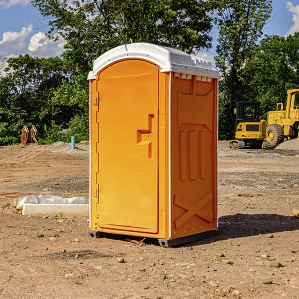 how often are the portable restrooms cleaned and serviced during a rental period in Clay MO